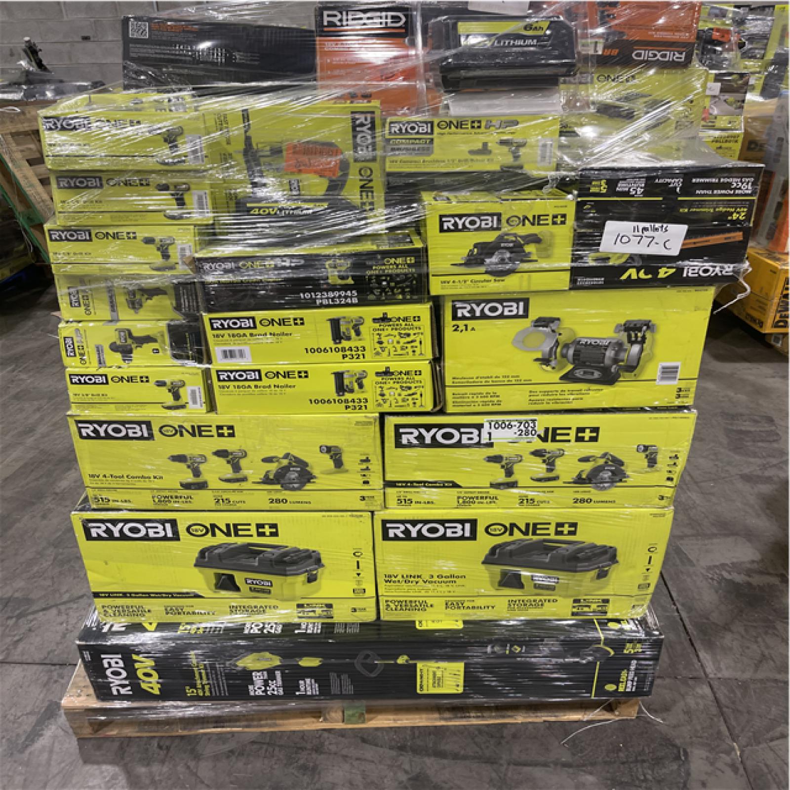 Pittston Location As-Is Power Tools Partial Truckload (11 Pallets) 1077-C