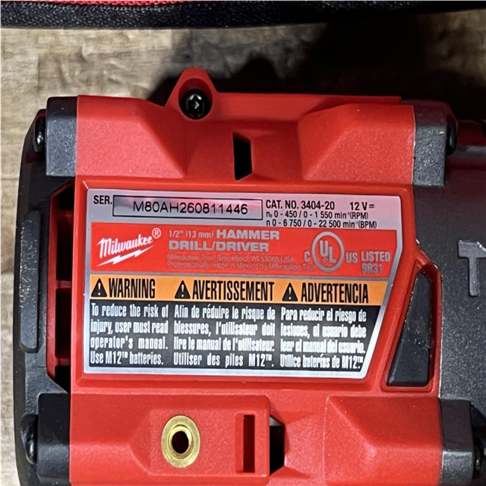 Houston Location AS-IS Milwaukee FUEL 12V Lithium-Ion Brushless Cordless 1/2 in. Hammer Drill (Tool-Only)