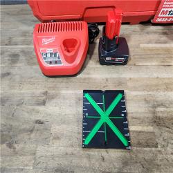 HOUSTON LOCATION - AS-IS Milwaukee-3632-21 M12 Green Beam Laser 360° 3-Plane Kit