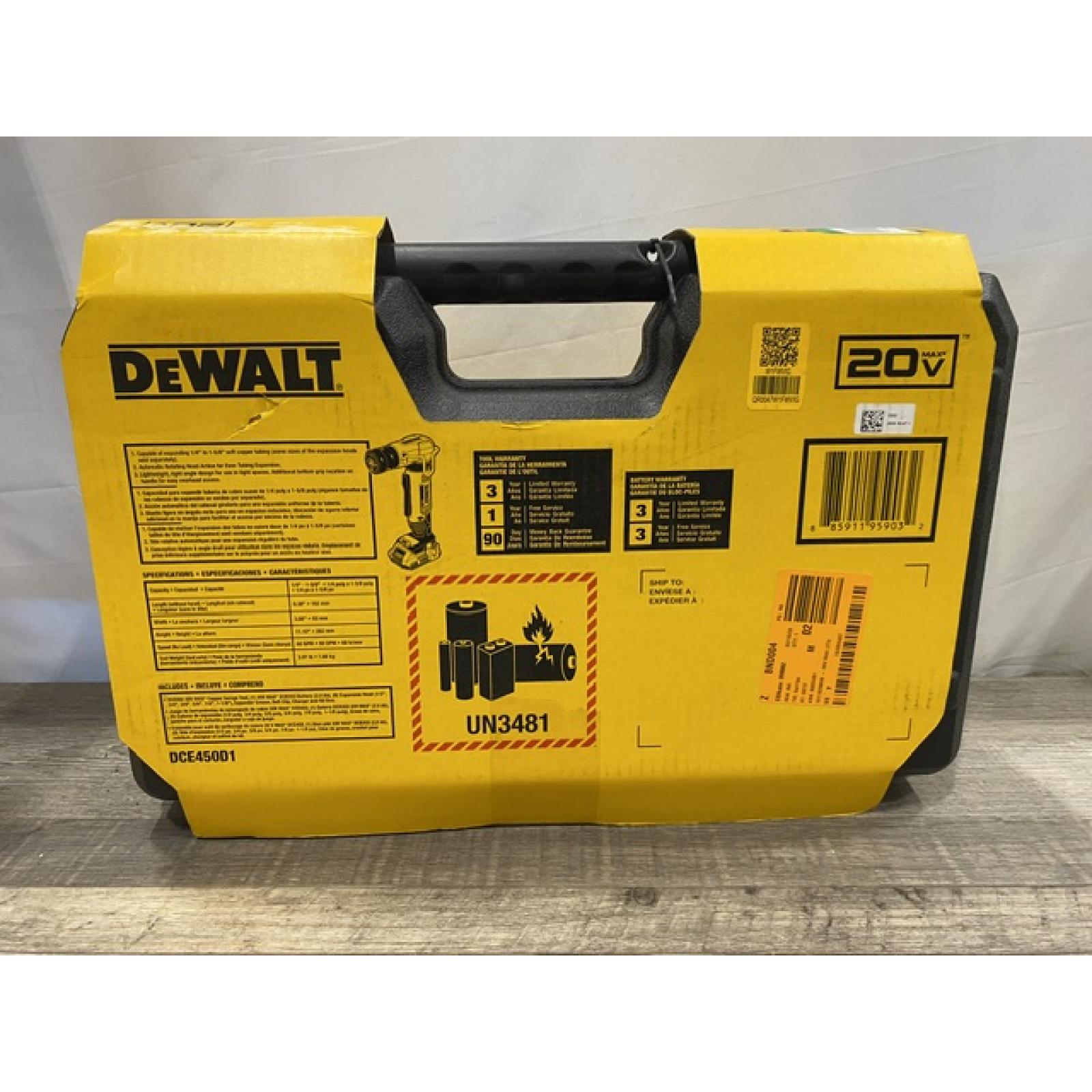 NEW -  DEWALT 20V MAX Lithium-Ion Copper Swage Tool with 2 Ah Battery  Charger and Kitbox