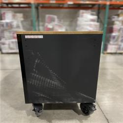 DALLAS LOCATION- AS IS- Husky Heavy-Duty 72 in. W 15-Drawer Matte Black Mobile Workbench with Wood top