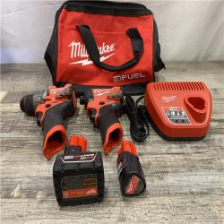 AS-IS Milwaukee FUEL 12-Volt Lithium-Ion Brushless Cordless Hammer Drill and Impact Driver Combo Kit
