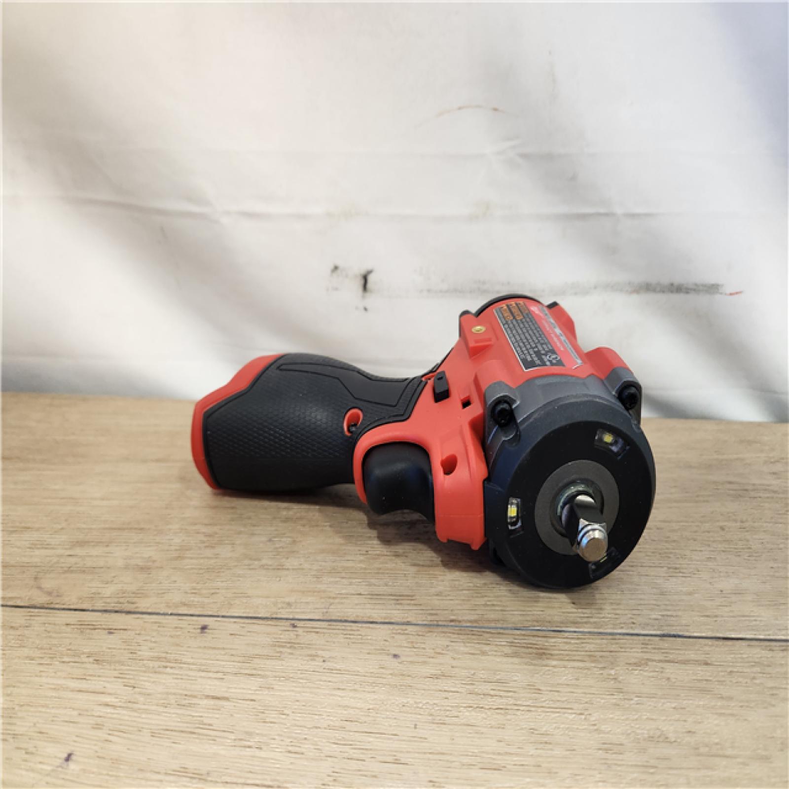 AS-IS- Milwaukee FUEL 12V Li-Ion Brushless Cordless Stubby 3/8 in. Impact Wrench Kit