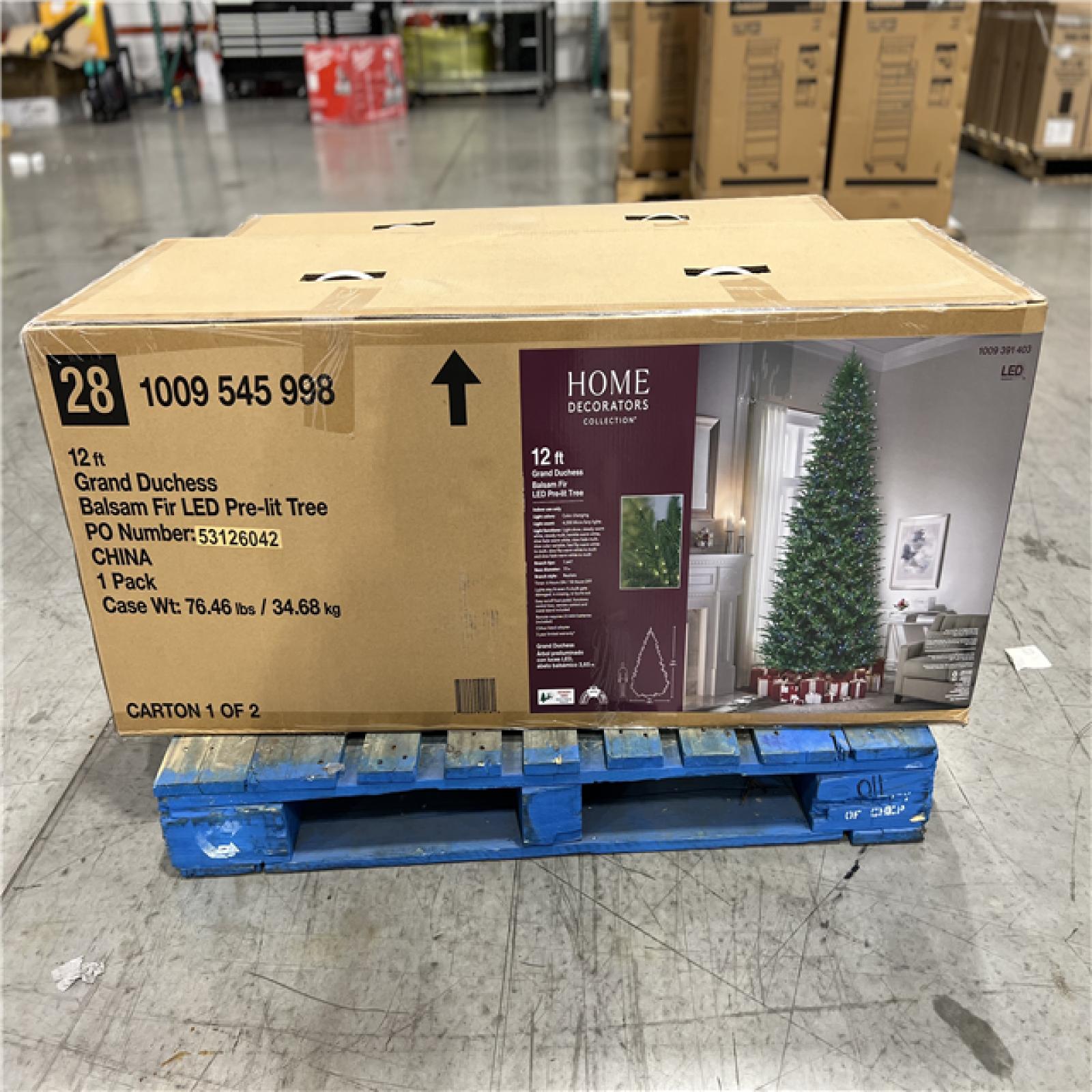NEW! HOME DECORATORS 12FT GRAND DUCHESS BALSAM FIR LED PRELIT TREE