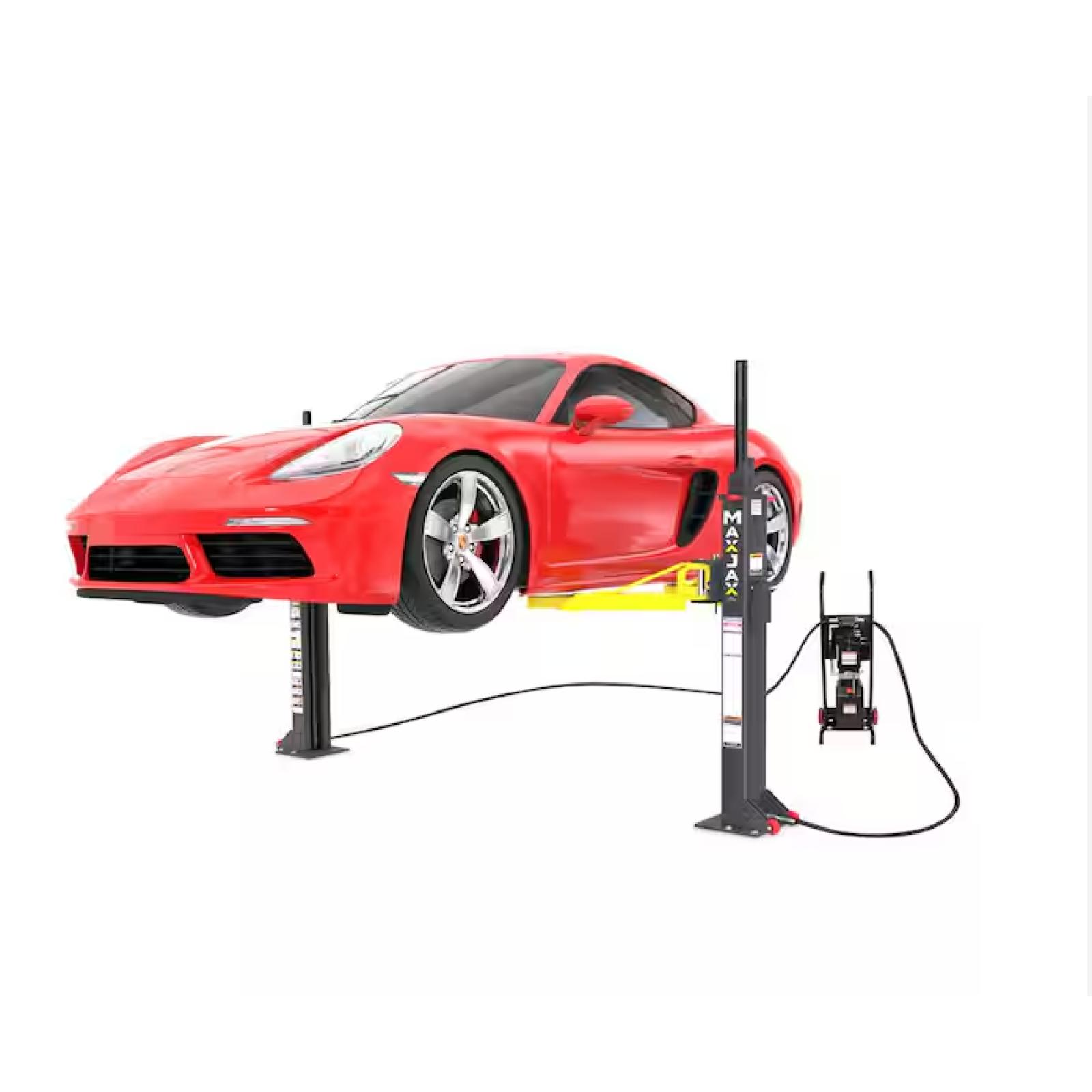DALLAS LOCATION - MAX JAX MK7 Symmetric Portable 2 Post Car Lift with 7,000 lbs. Weight Capacity and 110V Power Unit Included
