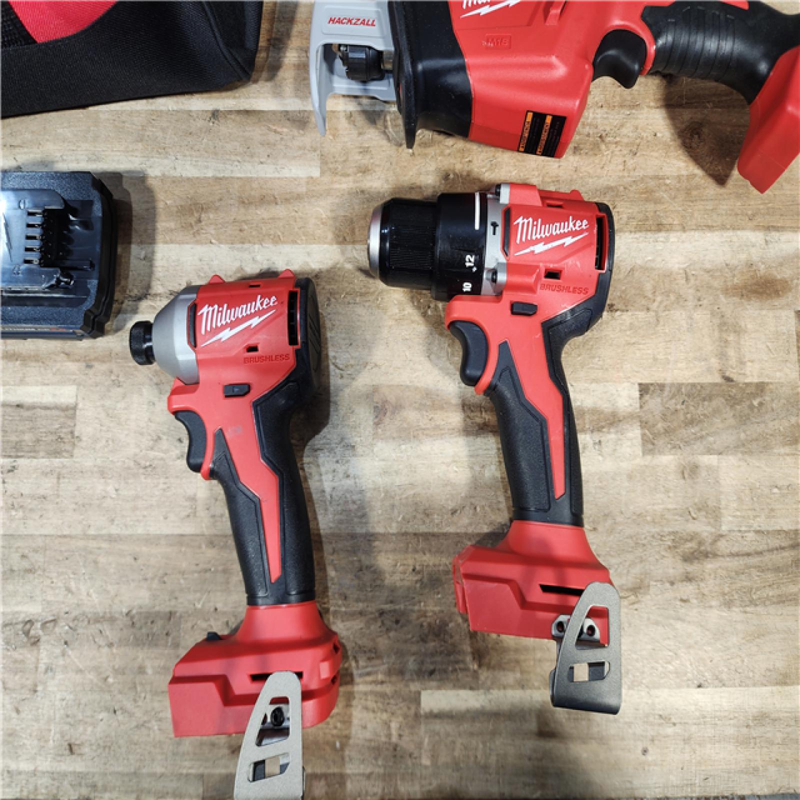 HOUSTON LOCATION - AS - IS Milwaukee M18 18-Volt Lithium-Ion Brushless Cordless 4-Tool Combo Kit