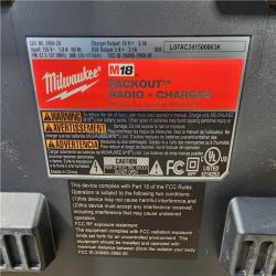 HOUSTON LOCATION - AS-IS Milwaukee 2950-20 18V M18 PACKOUT Lithium-Ion Cordless Radio + Charger (Tool Only)