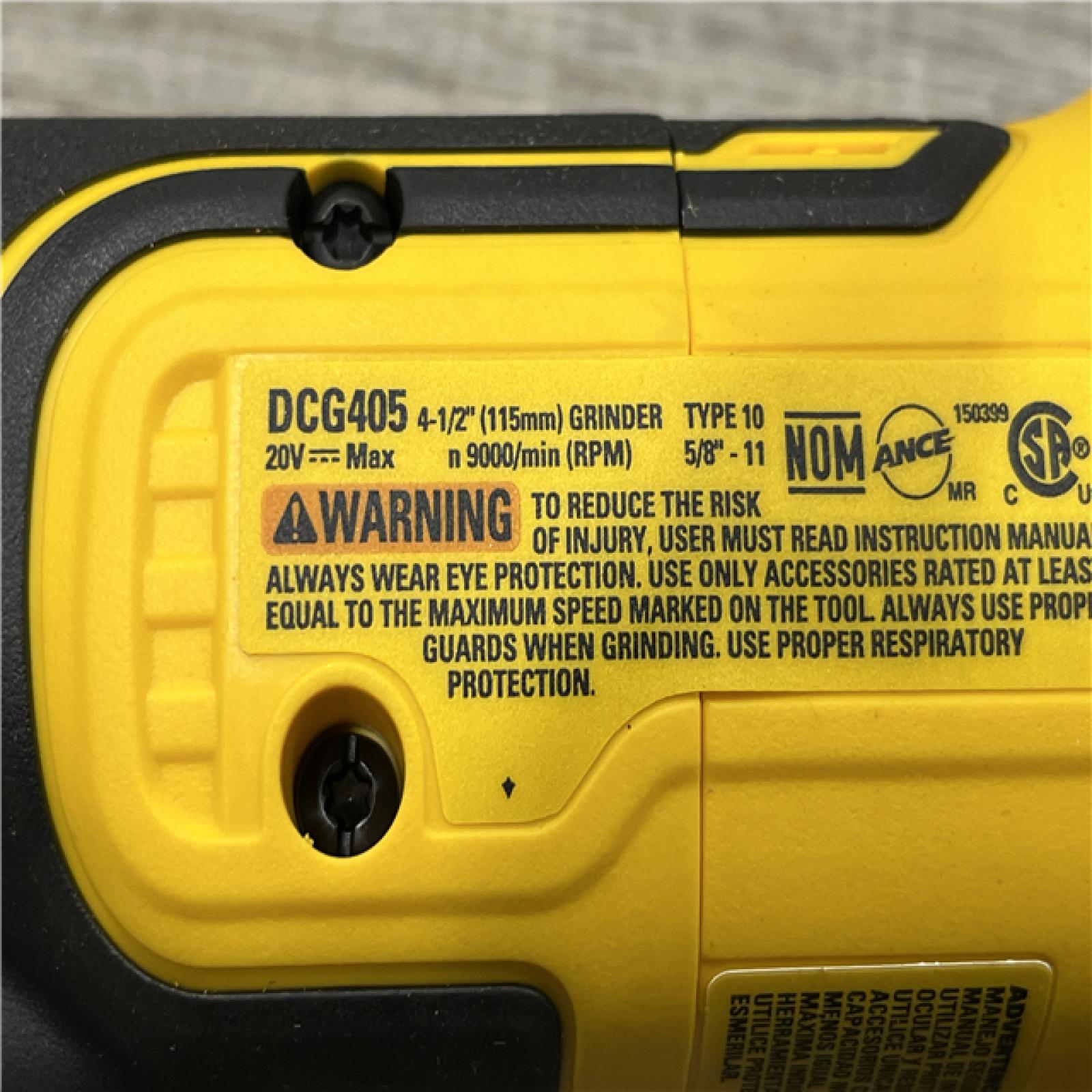 AS-IS DEWALT 20V MAX XR Cordless Brushless 4.5 in. Slide Switch Small Angle Grinder with Kickback Brake (Tool Only)