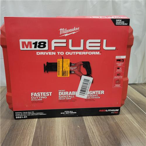 AS-IS  MILWAUKEE M18 FUEL 18V Lithium-Ion Brushless Cordless SAWZALL Reciprocating Saw Kit W/one 5.0 Ah Batteries, Charger and Case