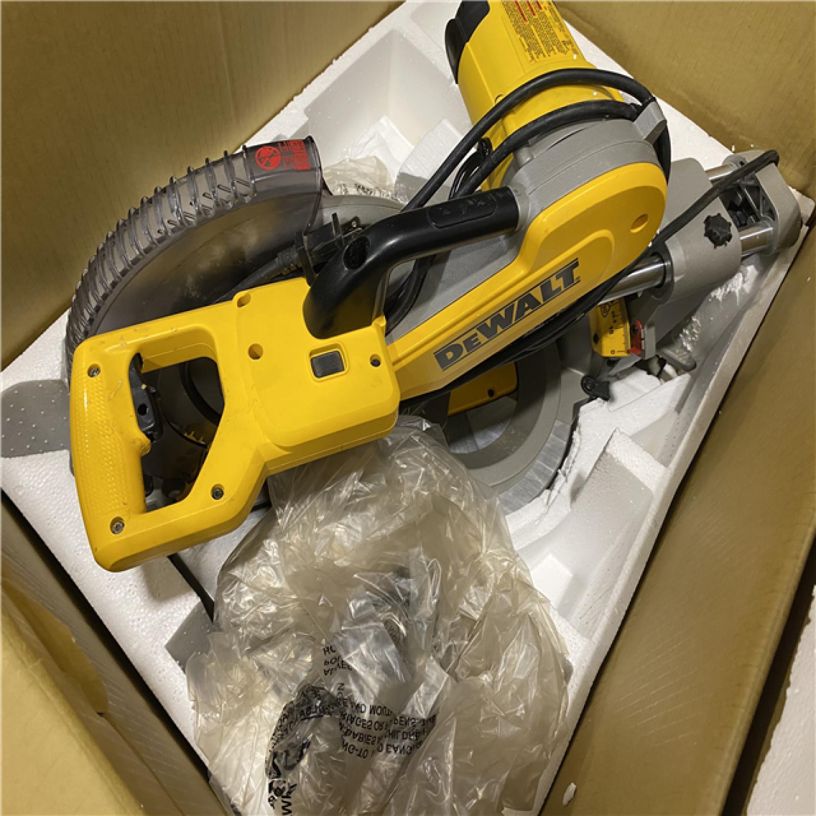 As-Is- DEWALT 15 Amp Corded 12 in. Double Bevel Sliding Compound Miter Saw