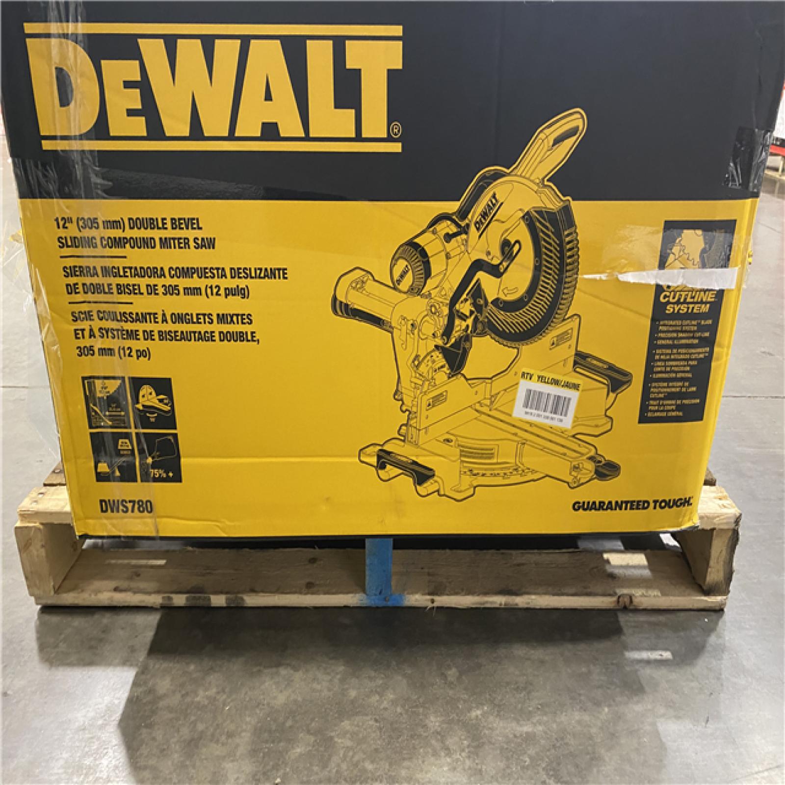 Dallas Location - As-Is 	DEWALT 15 Amp Corded 12 in. Double Bevel Sliding Compound Miter Saw
