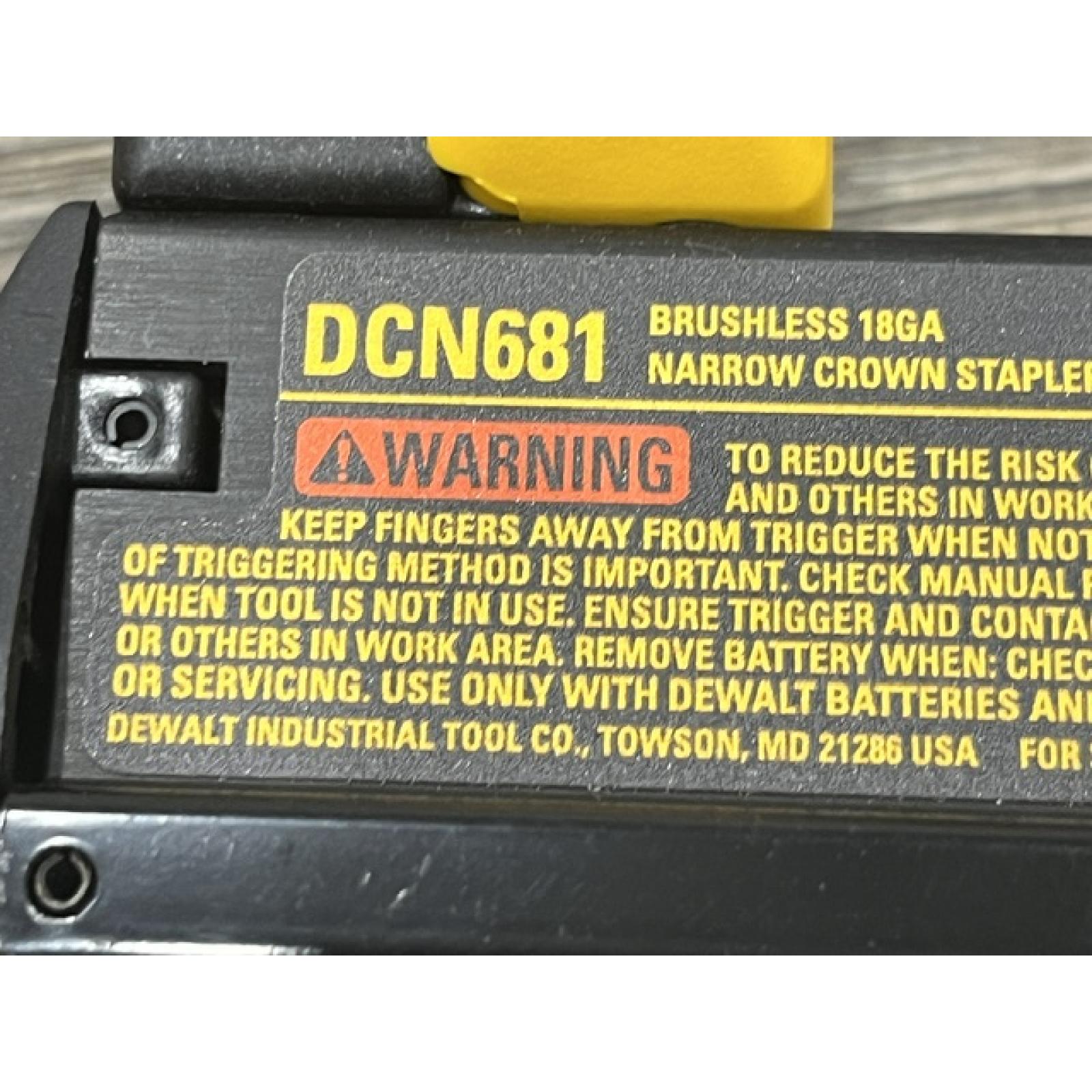 AS-IS DEWALT Cordless 18-Gauge Narrow Crown Stapler (Tool Only)