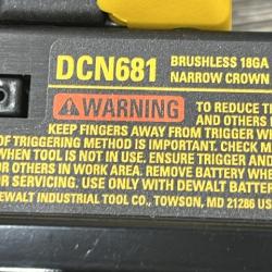 AS-IS DEWALT Cordless 18-Gauge Narrow Crown Stapler (Tool Only)