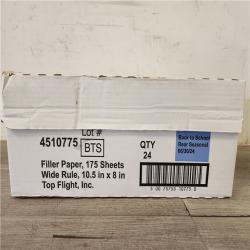 Phoenix Location NEW Top Flight 175 Sheet Wide Ruled Filler Paper White: Loose Leaf, 10.5 x 8 Inches, Stationery, Ruled Pages (24 Per Box) (99 Boxes)