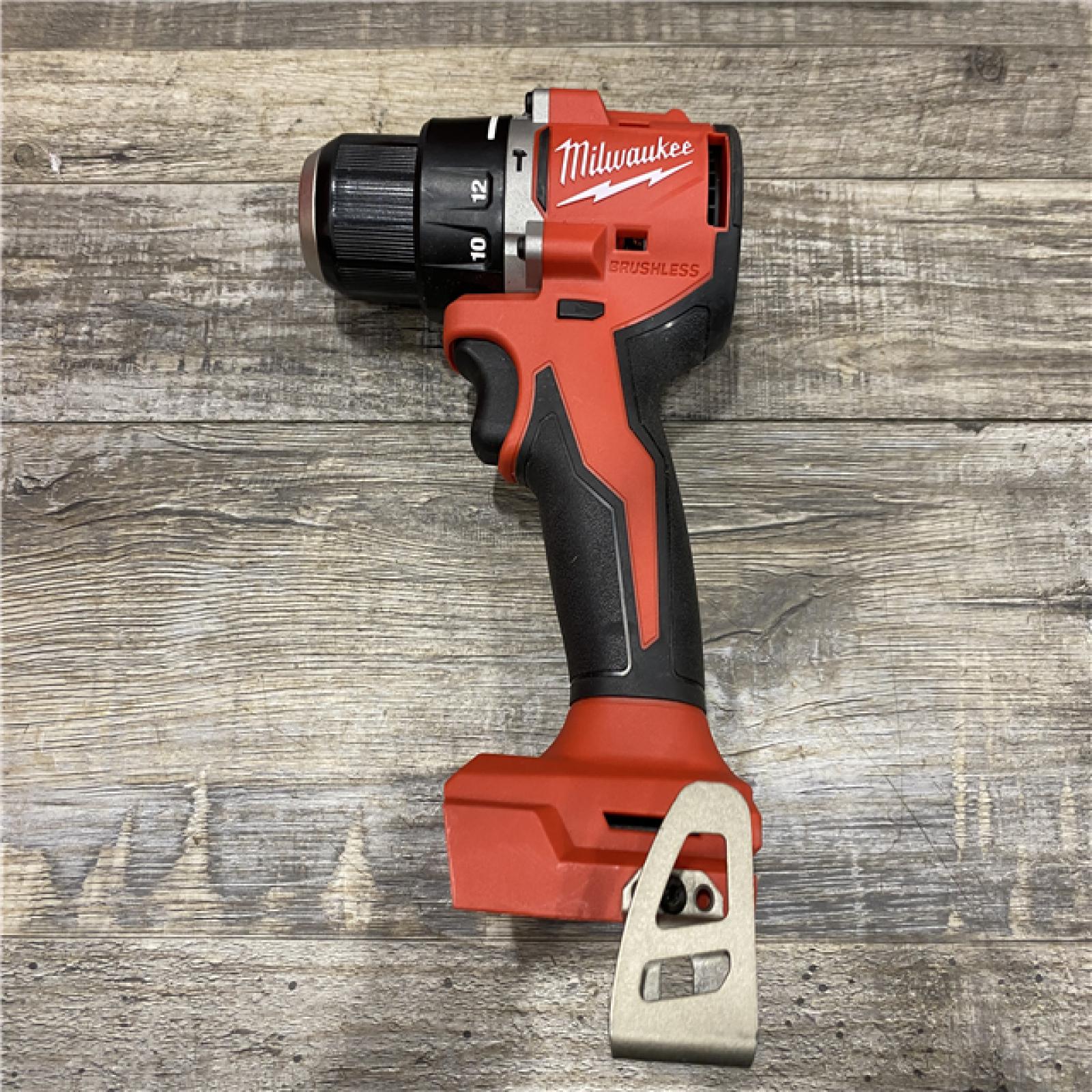 AS-IS Milwaukee 18V Lithium-Ion Brushless Cordless 1/2 in. Compact Hammer Drill/Driver Kit