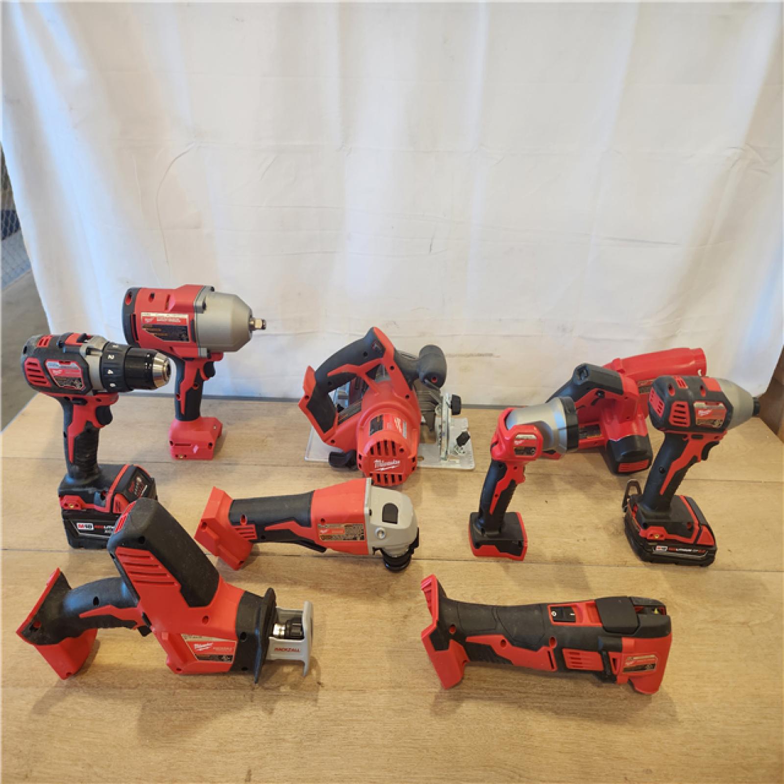 AS-IS- Milwaukee M18 18-Volt Lithium-Ion Cordless 9-Tool Combo Kit with 2-Batteries  Charger and Tool Bag