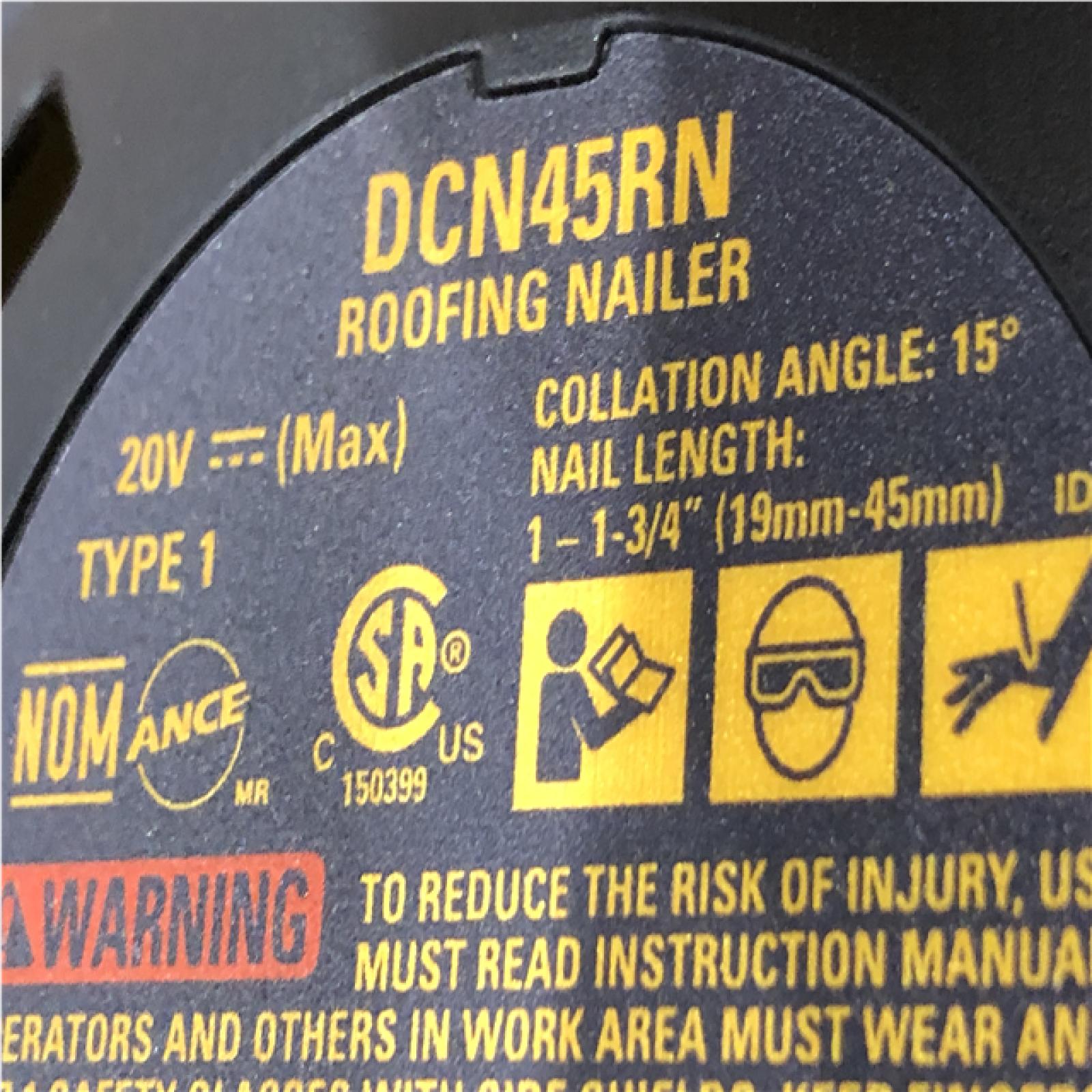 AS-IS DEWALT 20V MAX 15-Degree Electric Cordless Roofing Nailer (Tool Only)