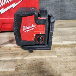 HOUSTON LOCATION - AS-IS MILWAUKEE 100 Ft. REDLITHIUM Lithium-Ion USB Green Rechargeable Cross Line Laser Level with Charger