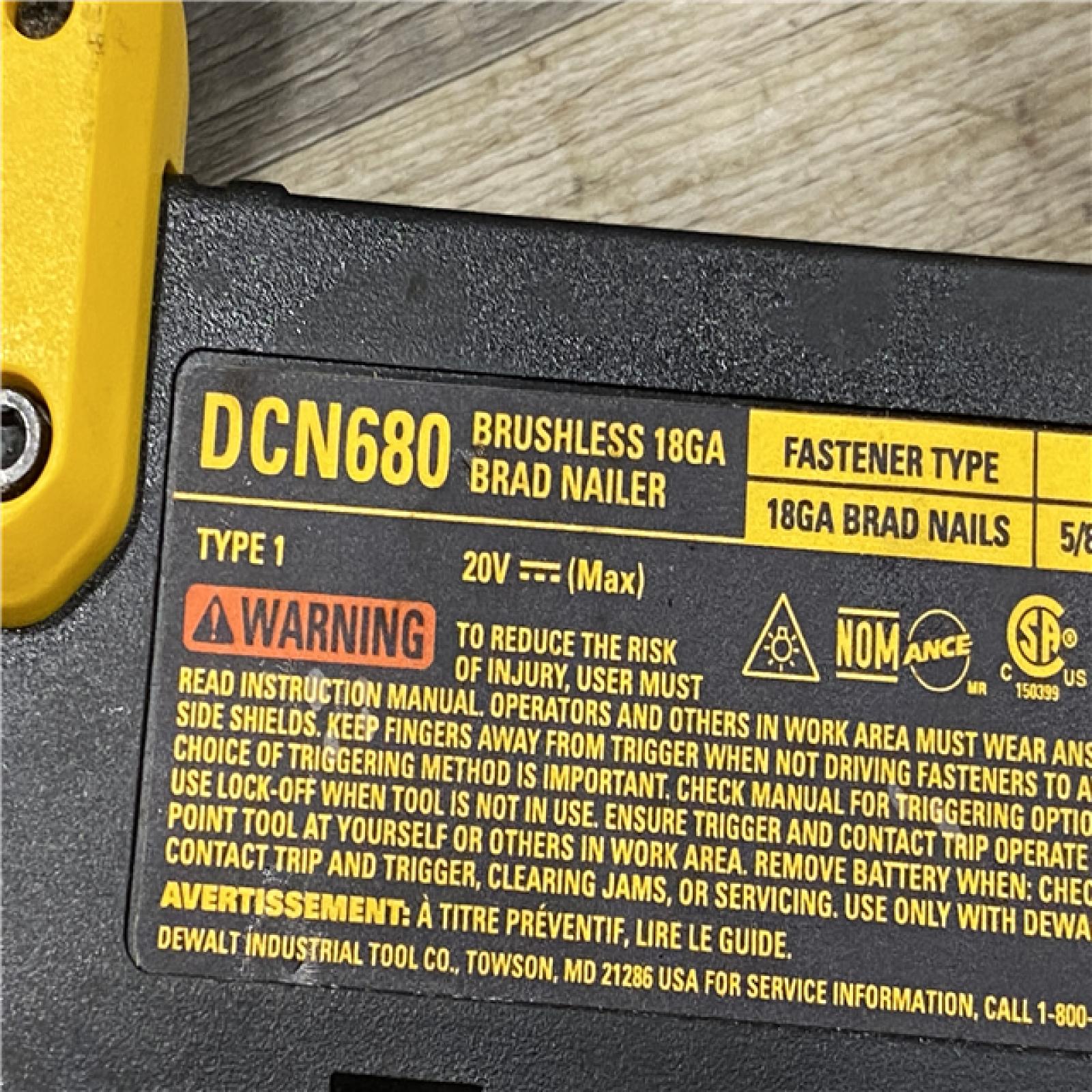 AS-IS DEWALT 20V MAX XR Lithium-Ion Electric Cordless 18-Gauge Brad Nailer (Tool Only)