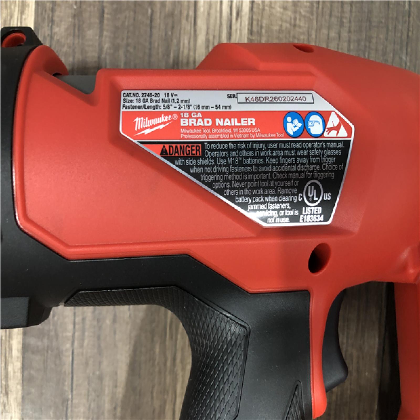 AS-IS Milwaukee FUEL 18-Volt Lithium-Ion Brushless Cordless Gen II 18-Gauge Brad Nailer (Tool-Only)