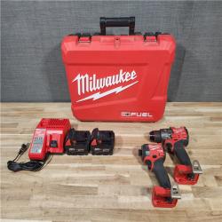HOUSTON LOCATION - AS-IS Milwaukee  FUEL 18V Lithium-Ion Brushless Cordless Hammer Drill and Impact Driver Combo Kit