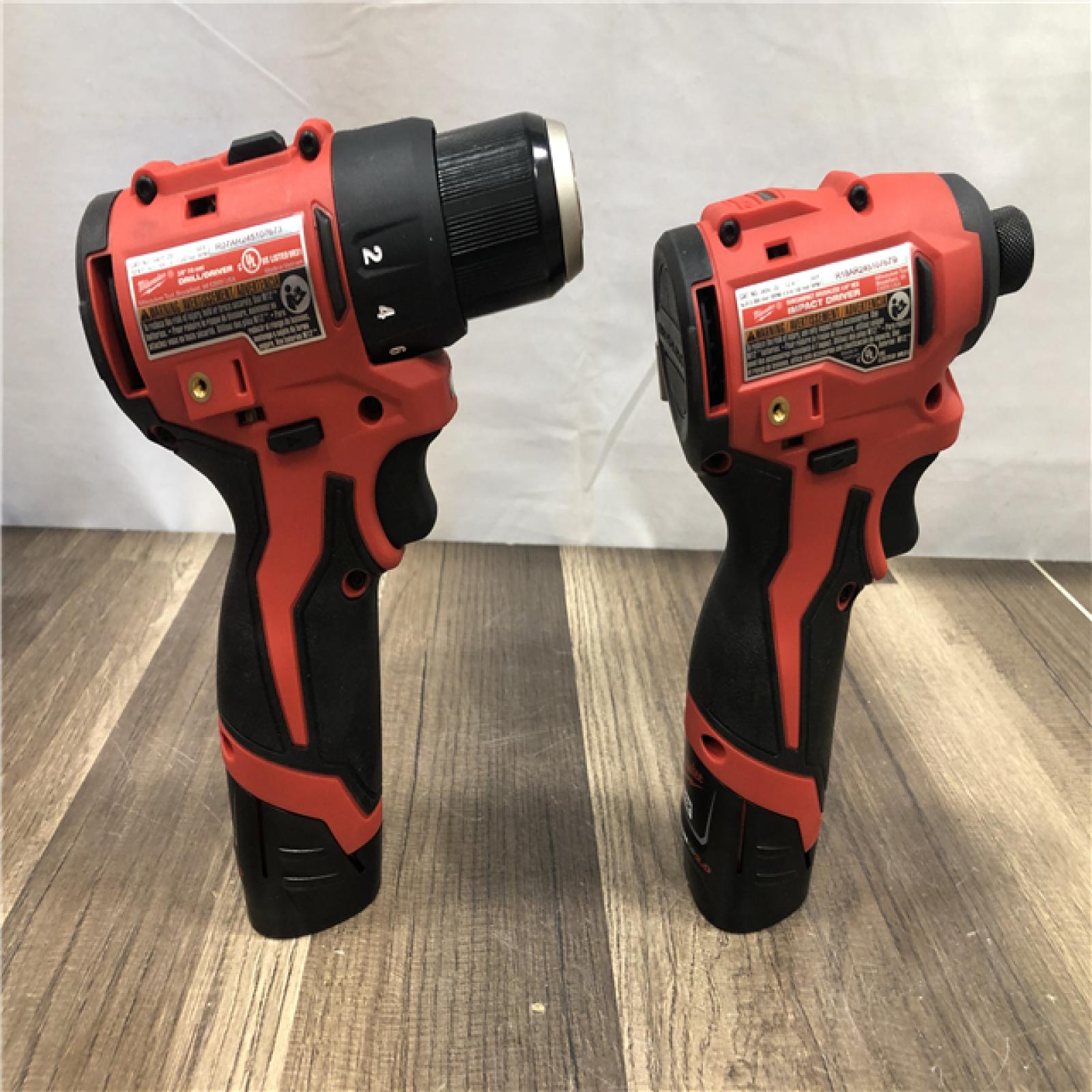 AS-IS Milwaukee 12-Volt Lithium-Ion Brushless Cordless Subcompact Drill and Impact Driver Combo Kit