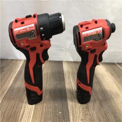 AS-IS Milwaukee 12-Volt Lithium-Ion Brushless Cordless Subcompact Drill and Impact Driver Combo Kit