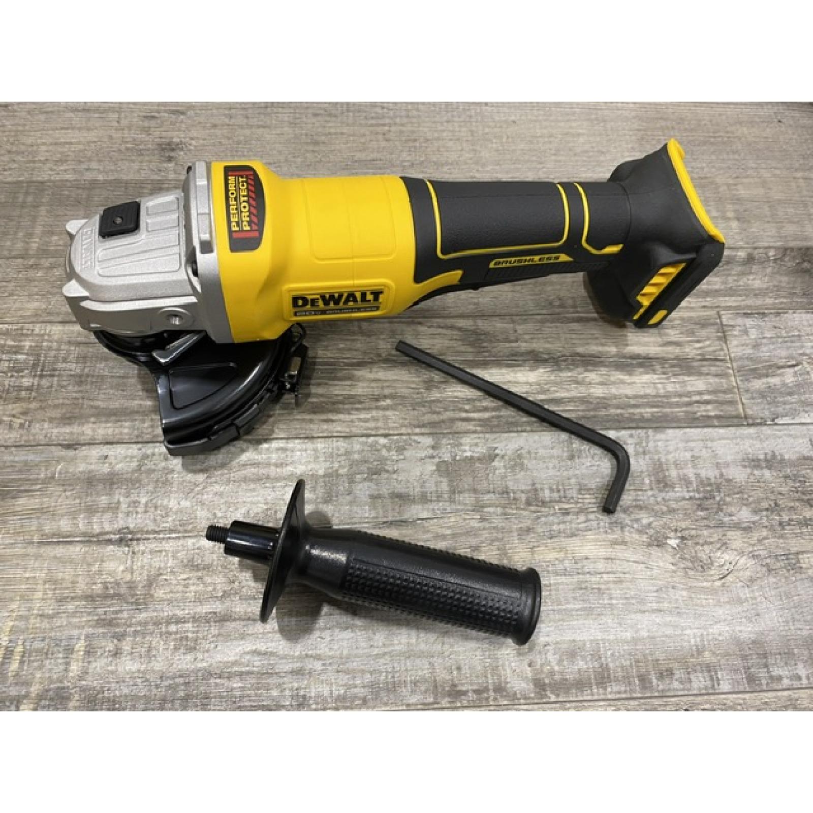 AS-IS DEWALT 20V MAX Cordless Brushless 4-1/2 in. Angle Grinder with Paddle Switch (Tool Only)