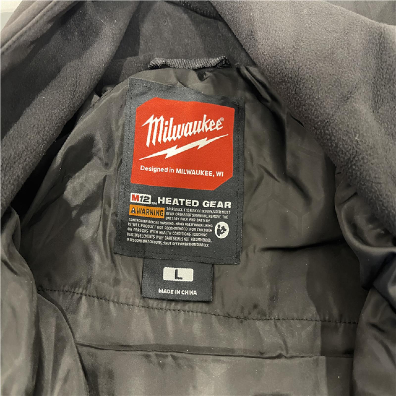 AS-IS- Milwaukee M12 12-Volt Lithium-Ion Cordless Axis Black Heated Hooded Jacket Kit with (1) 3.0 Ah Battery and Charger