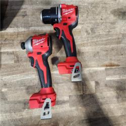 HOUSTON LOCATION - AS-IS Milwaukee M18 18V Lithium-Ion Brushless Cordless Compact Drill/Impact Combo Kit (2-Tool) W/(2) 2.0 Ah Batteries  Charger & Bag