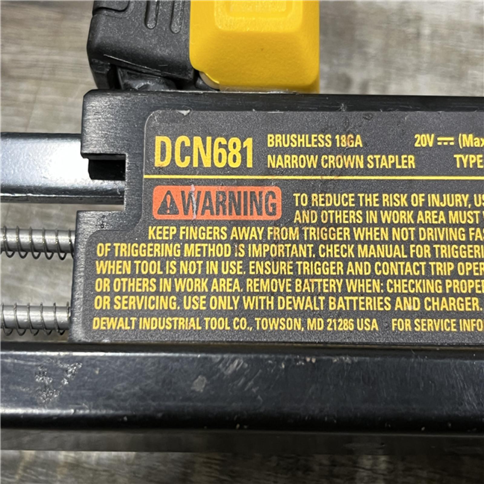 AS-IS DEWALT 20V MAX XR Lithium-Ion Cordless 18-Gauge Narrow Crown Stapler Kit