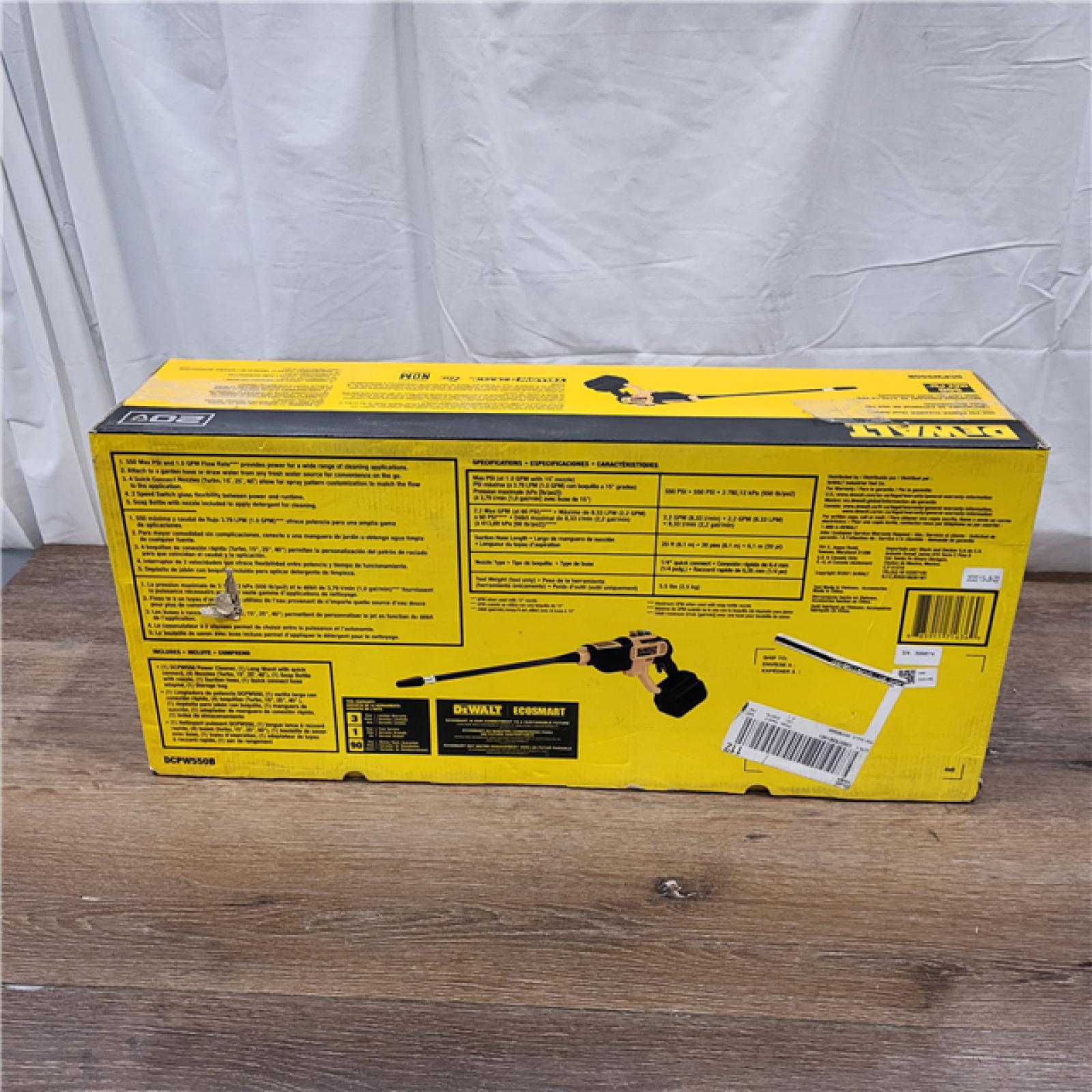 AS-IS Dewalt 20V 550 PSI  1 GPM Cordless Power Cleaner W/ 4 Nozzles Tool-Only DCPW550B