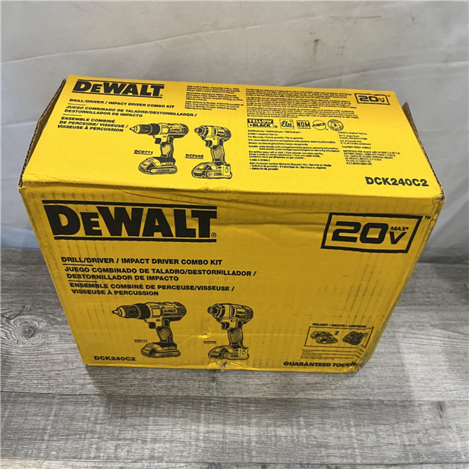NEW - DEWALT 20V MAX Cordless Drill/Impact 2 Tool Combo Kit