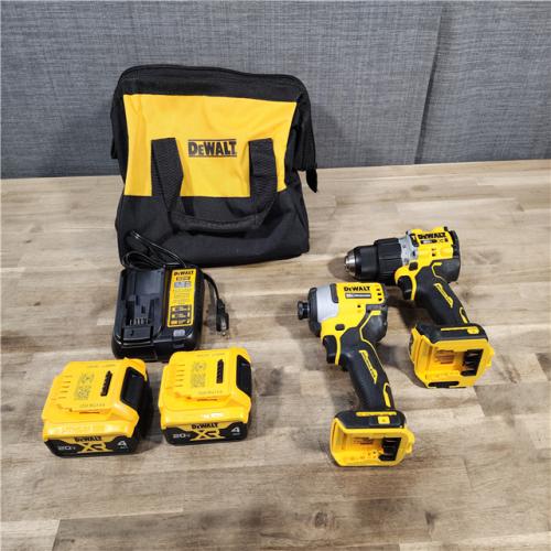 HOUSTON LOCATION - AS-IS DEWALT 2 Tool Cordless Combo Kit with (2) 4.0Ah Batteries, Charger, and Bag