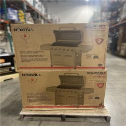 DALLAS LOCATION- Nexgrill Gourmet Pro 6-Burner Propane Gas Grill w Searing Side Burner and Griddle Pallet (2 Units)