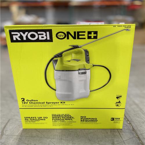 LIKE NEW! RYOBI ONE+ 18V Cordless Battery 2 Gal. Chemical Sprayer with 2.0 Ah Battery and Charger ( 2 UNITS)
