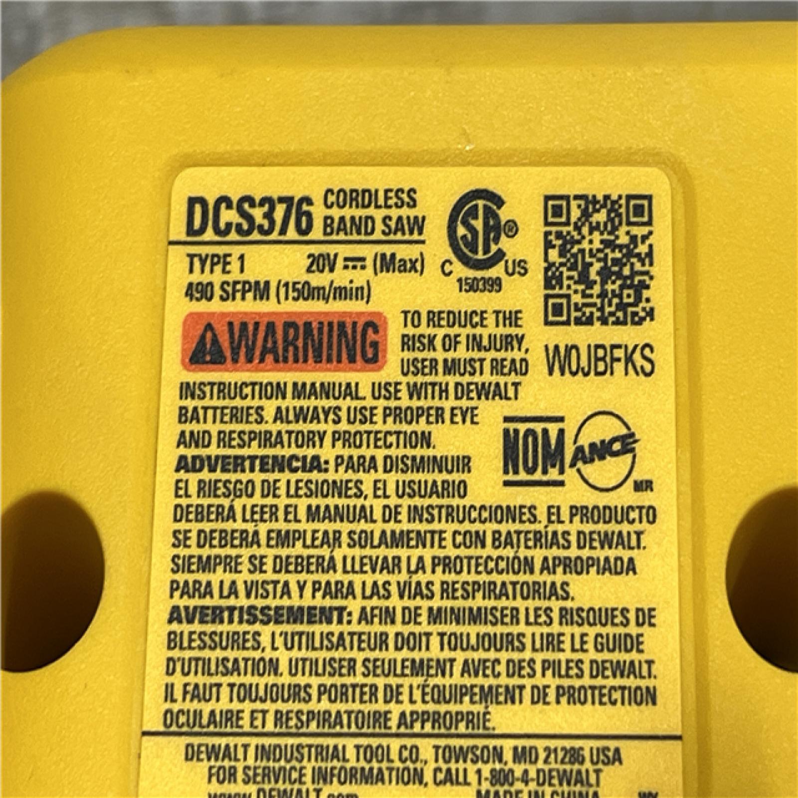 AS-IS DEWALT 20V MAX Cordless Brushless 5 in. Dual Switch Bandsaw (Tool-Only)