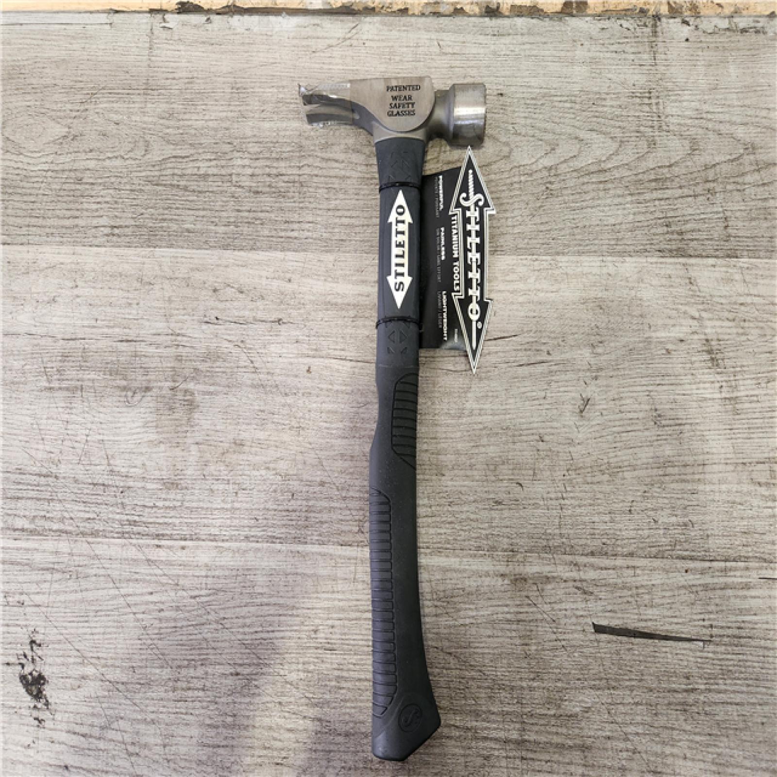 Phoenix Location Stiletto 14 oz. Titanium Milled Face Hammer with 16 in. Curved Poly/FG Handle