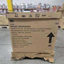 DALLAS LOCATION- AS-IS HUSKY 61 in. W x 26 in. D Heavy Duty 10-Drawer 1-Door Mobile Workbench