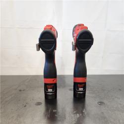 AS-IS- M12 12-Volt Lithium-Ion Brushless Cordless Subcompact Drill and Impact Driver Combo Kit W/2 Batteries and Bag (2-Tool)