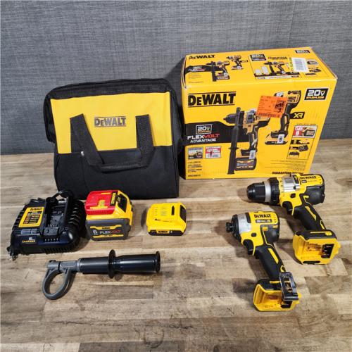 HOUSTON LOCATION - AS-IS DEWALT 20V MAX Cordless Brushless Hammer Drill/Driver 2 Tool Combo Kit with FLEXVOLT ADVANTAGE