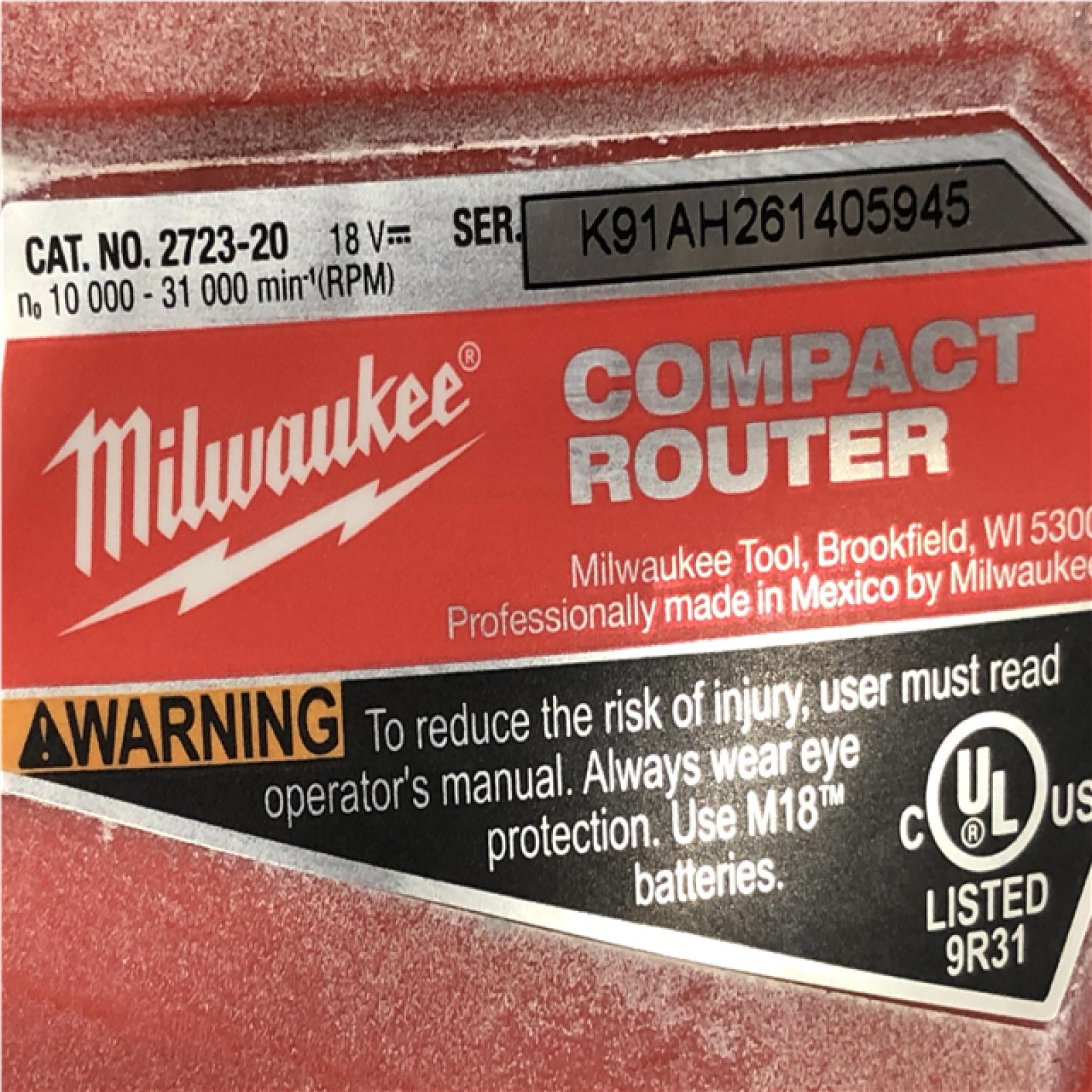 AS-IS Milwaukee FUEL 18V Lithium-Ion Brushless Cordless Compact Router (Tool-Only)