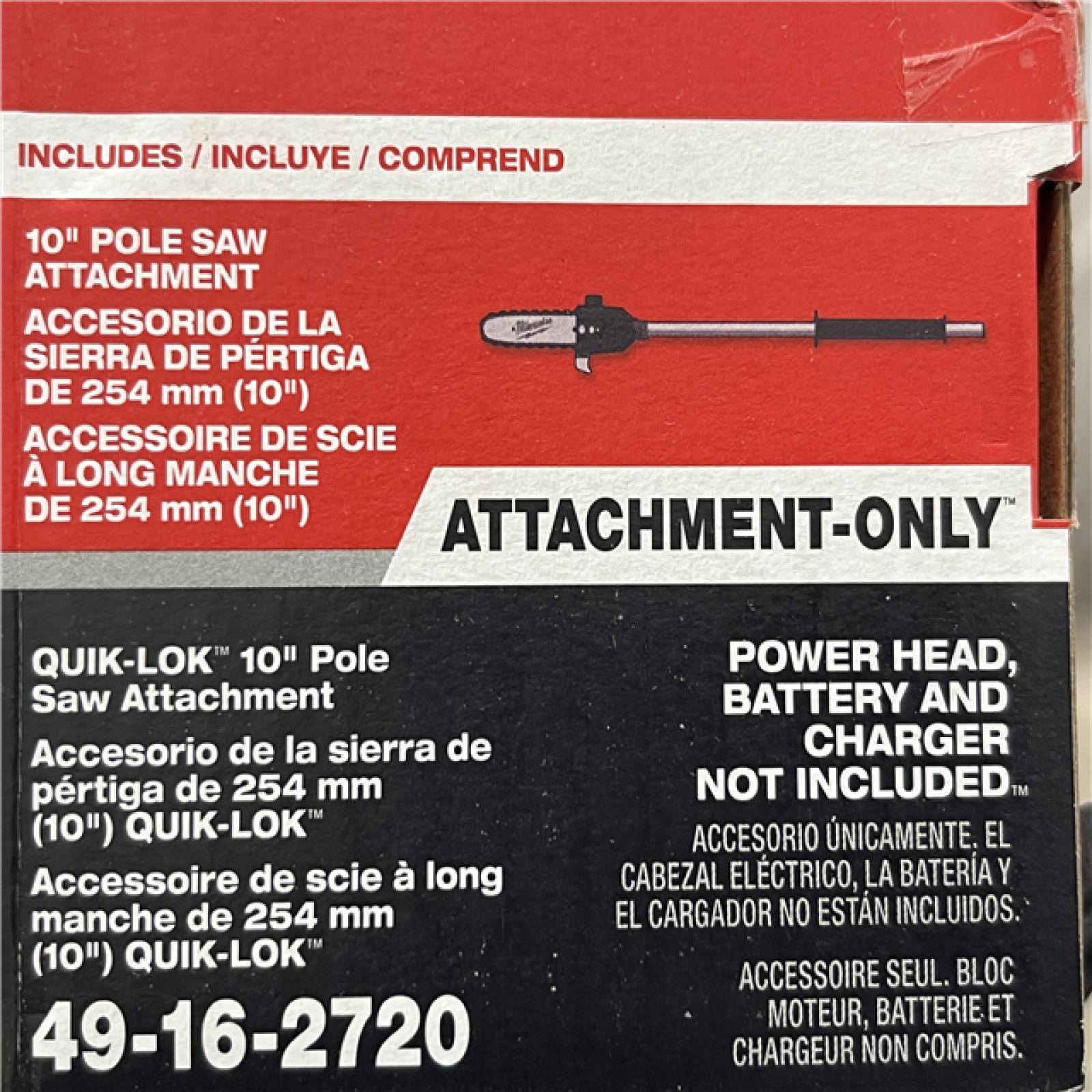 NEW - Milwaukee FUEL QUIK-LOK 10 in. Pole Saw Attachment (Tool-Only)