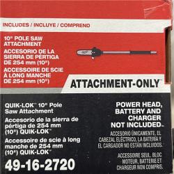 NEW - Milwaukee FUEL QUIK-LOK 10 in. Pole Saw Attachment (Tool-Only)