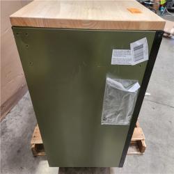 Phoenix Husky Heavy Duty 61 in. W x 23 in. D 15-Drawer Matte Army Green Mobile Workbench Cabinet with Solid Wood Top