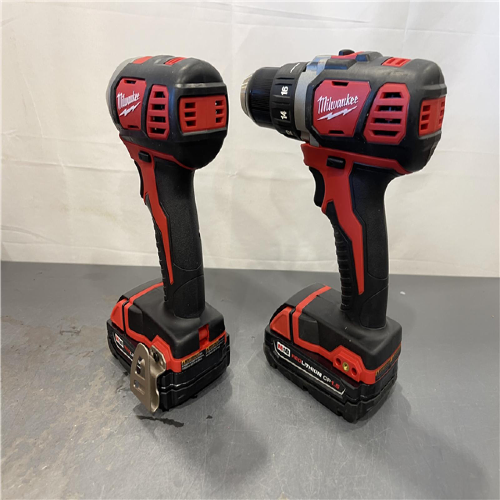 AS-IS - Milwaukee M18 18V Lithium-Ion Cordless Drill Driver/Impact Driver Combo Kit