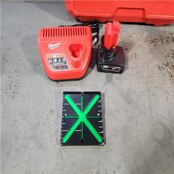 HOUSTON LOCATION - AS-IS (APPEARS LIKE NEW) Milwaukee-3632-21 M12 Green Beam Laser 360Â° 3-Plane Kit