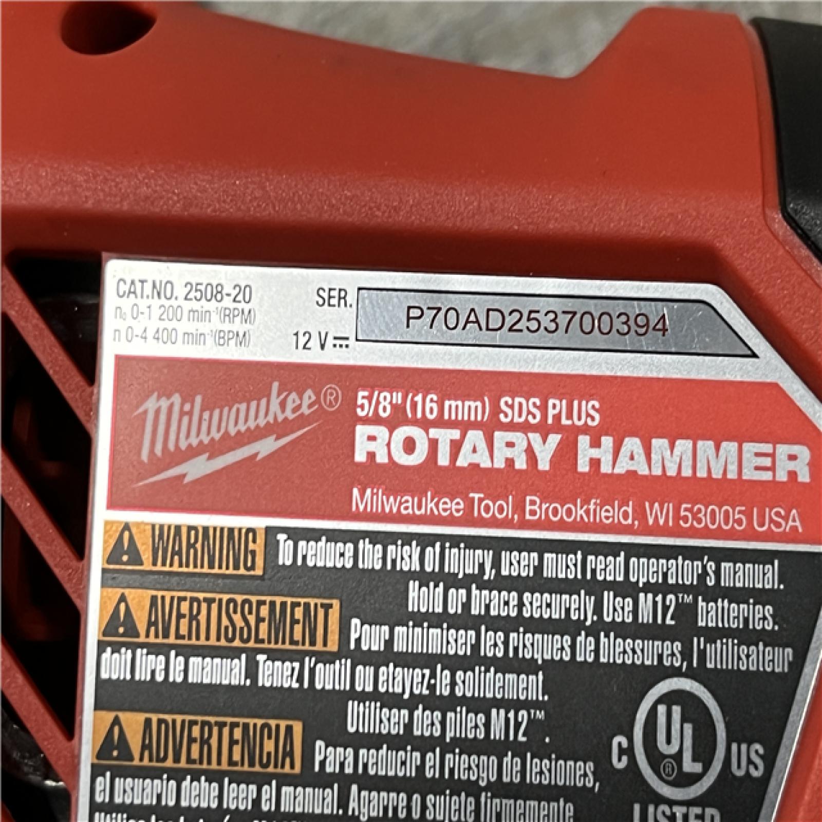 AS-IS Milwaukee FUEL 12V Lithium-Ion Brushless Cordless 5/8 in. SDS-Plus Rotary Hammer Drill (Tool-Only)