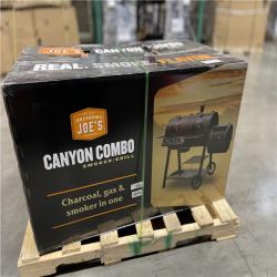 DALLAS LOCATION - OKLAHOMA JOE'S Canyon Combo Dual Fuel 3-Burner Propane Gas and Charcoal Smoker and Grill with 1031 sq. in. Cooking Area in Black