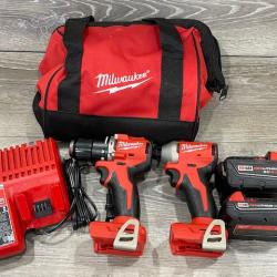 AS-IS Milwaukee 18-Volt Lithium-Ion Brushless Cordless Compact Hammer Drill/Impact Combo Kit